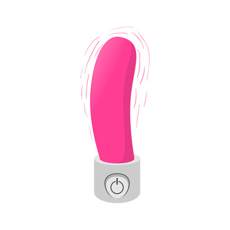 Vibrating sex toy icon in cartoon style on a white backgroundのイラスト素材