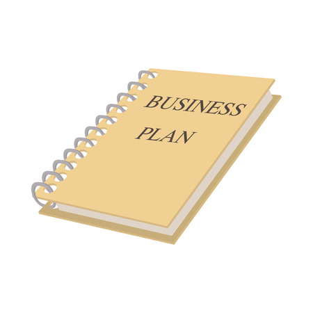 Business plan icon in cartoon style on a white backgroundのイラスト素材