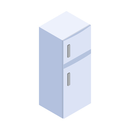 Refrigerator icon in isometric 3d style on white backgroundのイラスト素材