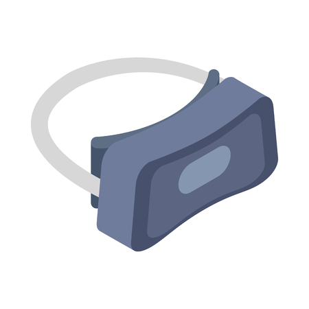 Virtual reality gaming and entertainment headset icon in isometric 3d style on white backgroundのイラスト素材