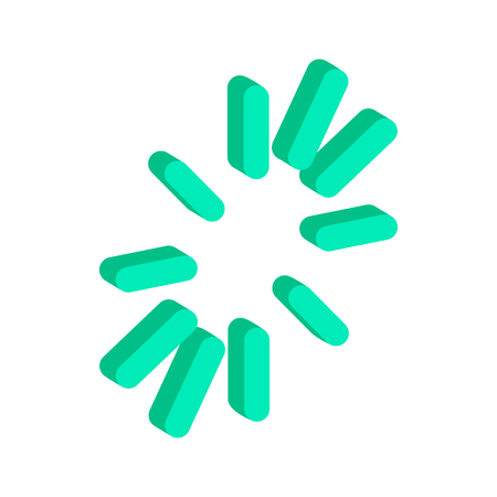 Loading circle sign icon in isometric 3d style on a white backgroundのイラスト素材