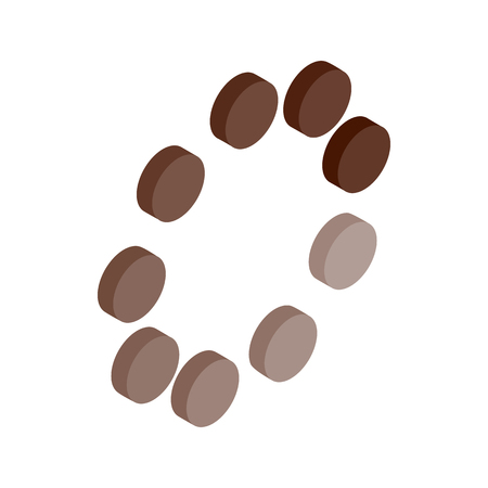 Circle loading bar icon in isometric 3d style on a white backgroundのイラスト素材