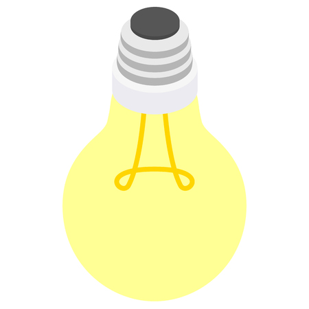 Light bulb icon in isometric 3d style on a white backgroundのイラスト素材
