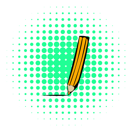 Pencil icon in comics style isolated on white backgroundのイラスト素材