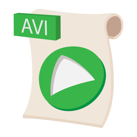 AVI icon in cartoon style on a white backgroundのイラスト素材