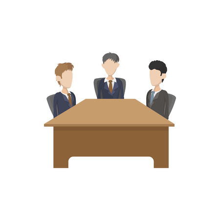Business negotiations icon in cartoon style on a white backgroundのイラスト素材