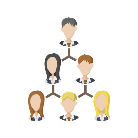Company structure icon in cartoon style on a white backgroundのイラスト素材