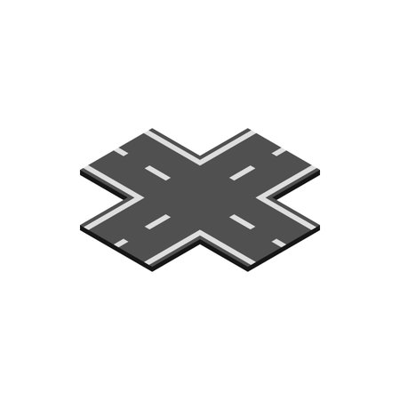 Crossroad icon in isometric 3d style on a white backgroundのイラスト素材