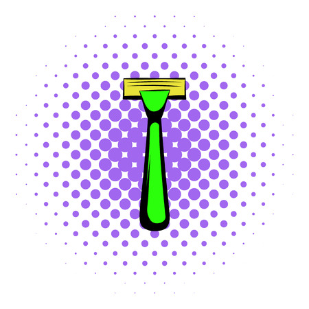 Shaving razor icon in comics style on a white backgroundのイラスト素材