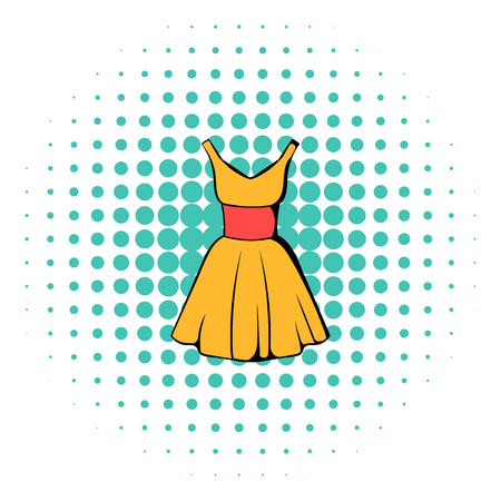 Dress icon in comics style isolated on white backgroundのイラスト素材