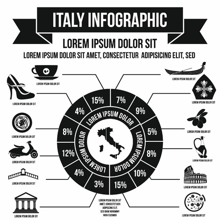 Italy infographic elements in simple style for any designのイラスト素材