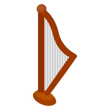 Harp icon in isometric 3d style on a white backgroundのイラスト素材