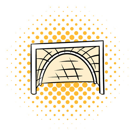 Hockey gates icon in comics style on a white backgroundのイラスト素材