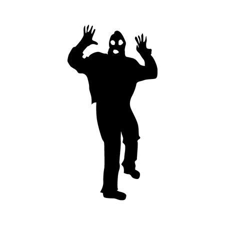 Robber silhouette black isolated on white backgroundのイラスト素材