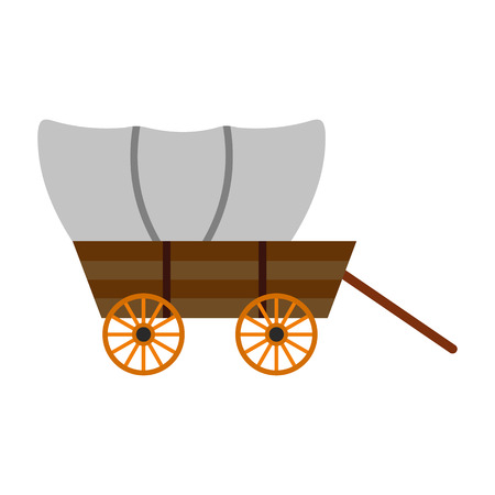 Western covered wagon icon isolated on white backgroundのイラスト素材