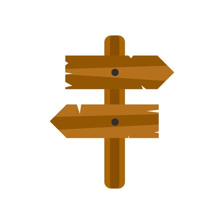 Wooden direction arrow sign icon isolated on white backgroundのイラスト素材