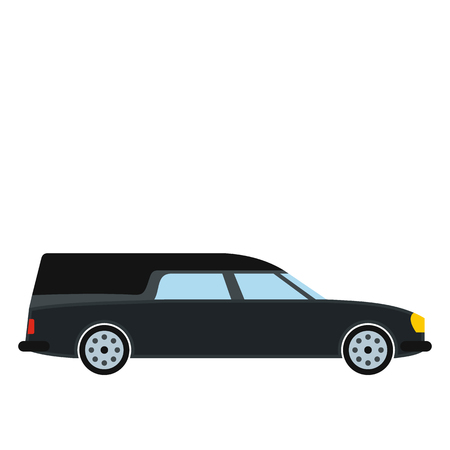 Hearse car icon in flat style isolated on white backgroundのイラスト素材