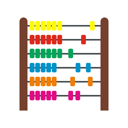 Colorful children abacus icon in flat style isolated on white backgroundのイラスト素材