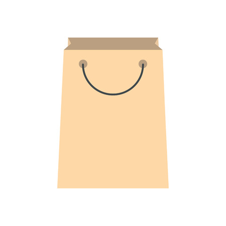 Paper shopping bag icon in flat style isolated on white backgroundのイラスト素材