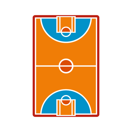 Basketball court field icon in flat style isolated on white backgroundのイラスト素材