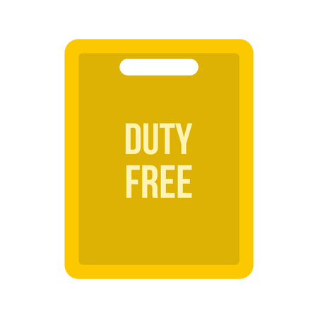Duty free bag icon in flat style isolated on white backgroundのイラスト素材