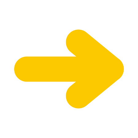 Yellow right arrow icon in flat style isolated on white backgroundのイラスト素材