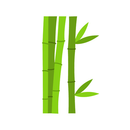 Green bamboo stems icon in flat style isolated on white backgroundのイラスト素材