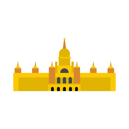 Almudena Cathedral, Madrid icon in flat style isolated on white backgroundのイラスト素材