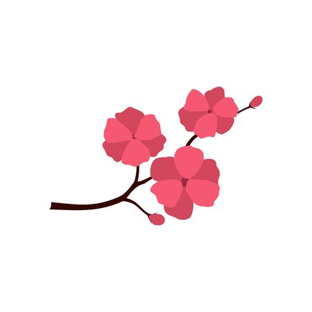 Sakura icon in flat style isolated on white backgroundのイラスト素材