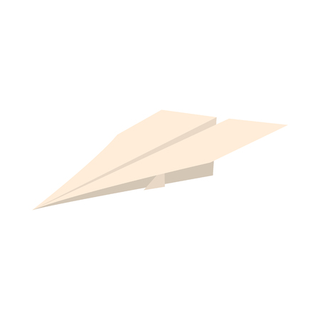 Paper plane icon in cartoon style on a white backgroundのイラスト素材