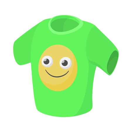 T-shirt with the image icon in cartoon style isolated on white backgroundのイラスト素材