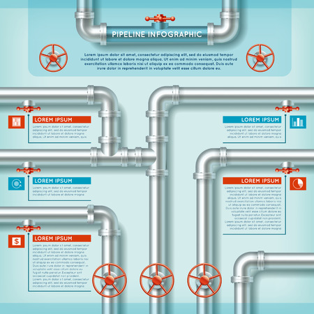 Water Pipe Business Infographic for any designのイラスト素材