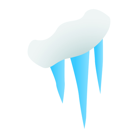 Spring icicles icon in isometric 3d style on a white backgroundのイラスト素材