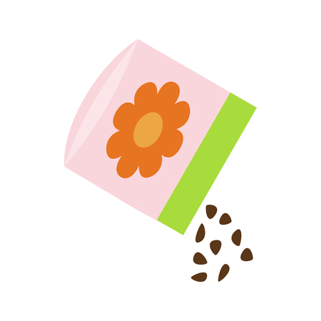 Small bag of flower seeds icon in isometric 3d style on a white backgroundのイラスト素材