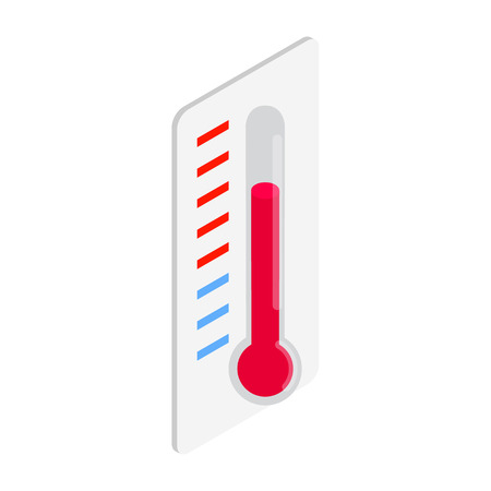 Thermometer icon in isometric 3d style on a white backgroundのイラスト素材