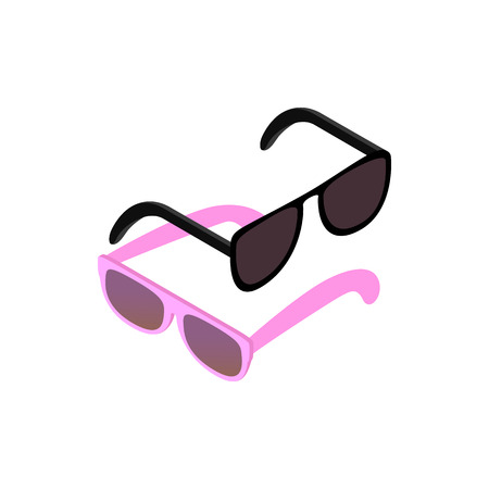 Sunglasses icon in isometric 3d style on a white backgroundのイラスト素材
