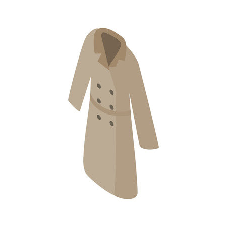 Grey women coat icon in isometric 3d style on a white backgroundのイラスト素材