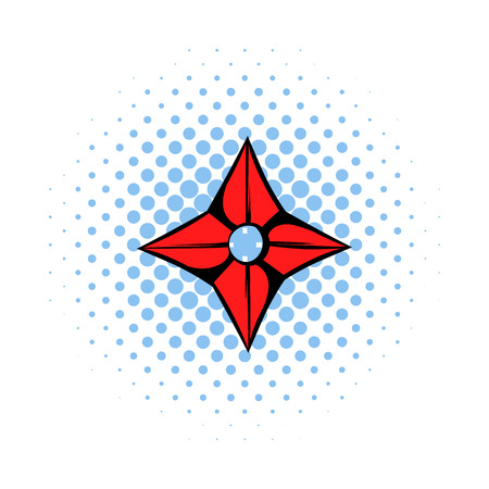 Flying knife icon in comics style on a white backgroundのイラスト素材