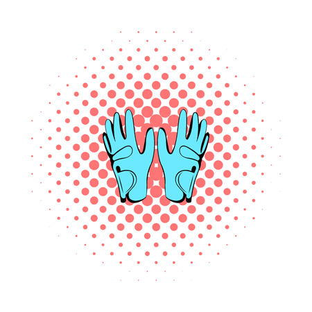 Golf glove icon in comics style on a white backgroundのイラスト素材