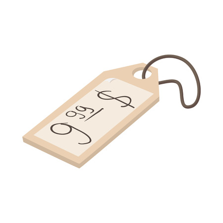 Price tag icon in cartoon style isolated on white backgroundのイラスト素材