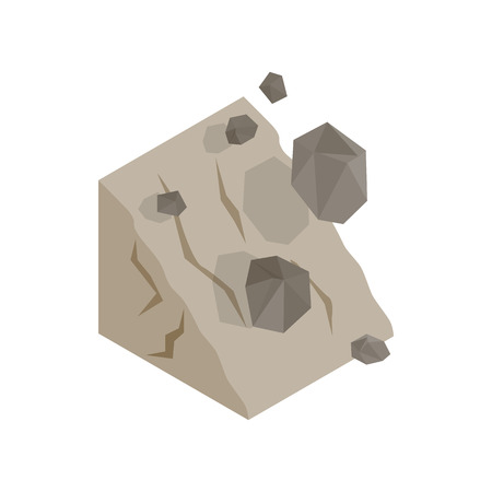 Rockfall icon in isometric 3d style on a white backgroundのイラスト素材