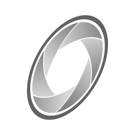 Camera aperture icon in isometric 3d style on a white backgroundのイラスト素材