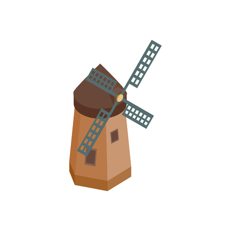 Windmill icon in isometric 3d style on a white backgroundのイラスト素材
