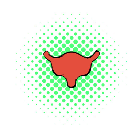 Human bladder icon in comics style on a white backgroundのイラスト素材