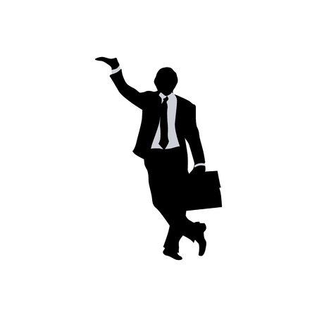 Business people silhouette isolated on white backgroundのイラスト素材