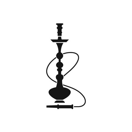 Hookah icon in black simple style isolated on white background