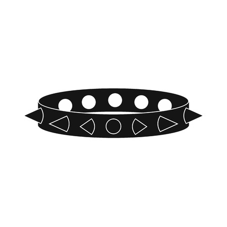 Leather fetish collar icon in simple style on a white backgroundのイラスト素材