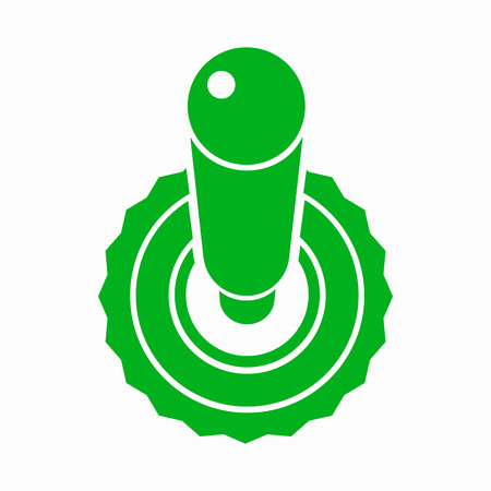 Green toggle switch button in the agree position icon in simple style on a white backgroundのイラスト素材