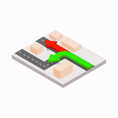 Arrows showing directions icon in isometric 3d style on a white backgroundのイラスト素材