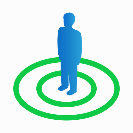 Man selected icon in isometric 3d style on a white backgroundのイラスト素材